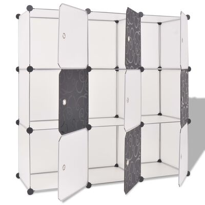 vidaXL Storage Cube Organizer with 9 Compartments Black and White