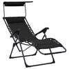vidaXL Folding Deck Chairs 2 pcs Textilene Black