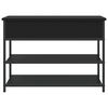 vidaXL Shoe Bench Black Engineered wood and metal Adjustable Feet