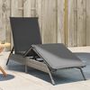 vidaXL Sun Lounger Grey PE rattan, powder-coated steel Large