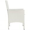 vidaXL Patio Chairs with Cushions 2 pcs White Poly Rattan