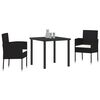 vidaXL Garden Dining Set with Cushion 7 pcs Black Poly Rattan