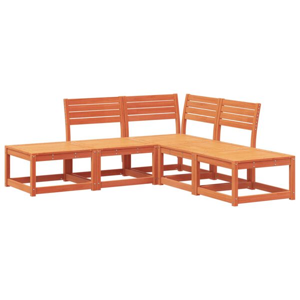 vidaXL Garden Sofa Set Wax Brown Solid Pine Wood Large Modular