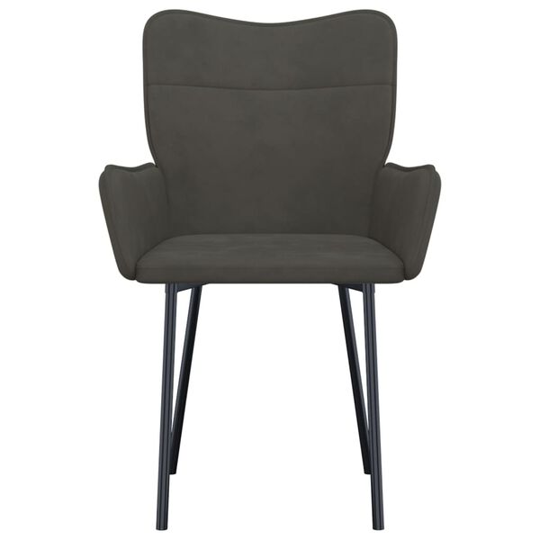 vidaXL Dining Chair Set of 2 Dark Grey