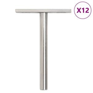 vidaXL Floating Shelf Brackets 12pcs Invisible Ø0.39x3.94" Carbon Steel