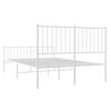 vidaXL Bed Frame White Powder-Coated Steel Small Double Bed Frame