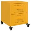 vidaXL Bedside Cabinet Set of 2 Mustard Yellow Cold-rolled steel Medium