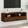 vidaXL TV Wall Cabinet Brown Oak 39.4x11.8x11.8" Engineered Wood