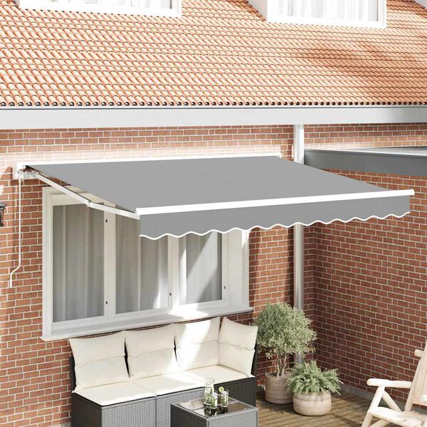 vidaXL Awning Frame White 3.5 x 2 m Powder-coated steel and aluminum