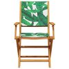 vidaXL Garden Chair Set of 2 Green Solid acacia wood, 100% polyester