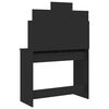 vidaXL Dressing Table Black Engineered wood, Glass 37.8x15.4x55.9 in