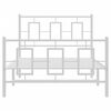 vidaXL Bed Frame White Powder-Coated Steel Single Bed Frame