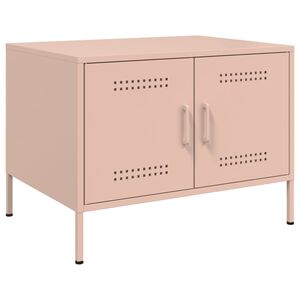 vidaXL Coffee Table Pink Cold-Rolled Steel 26.8 x 19.7 x 19.9 in