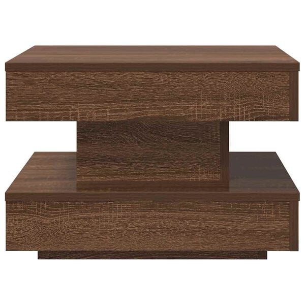vidaXL Coffee Table Brown oak Engineered wood 19.7 x 19.7 x 13.6 in