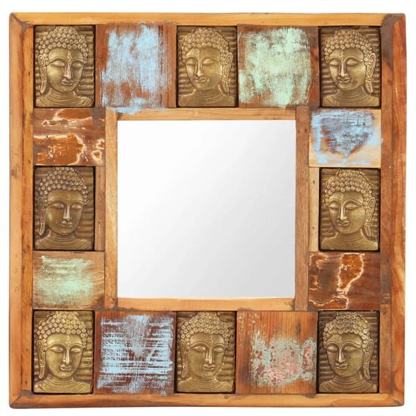 vidaXL Mirror Multicolor Solid reclaimed wood Medium Decorative Inlays