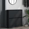 vidaXL Shoe Cabinet Black Engineered wood Compact Shoe Cabinet