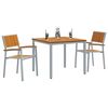 vidaXL Garden Dining Set 3 pcs Gray and brown 35.4" x 35.4" x 29.5