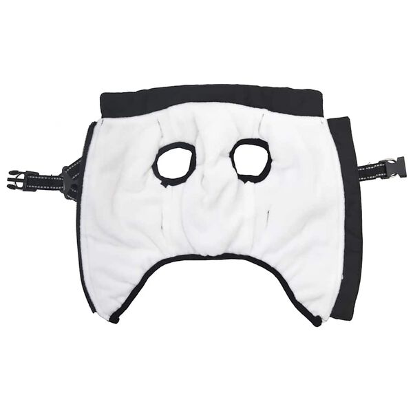 vidaXL Dog Coat Black Polyester, Fleece M Adjustable Armrests Dog Coat