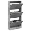 vidaXL Shoe Cabinet Concrete Grey Engineered Wood Compact Shoe Cabinet