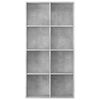 vidaXL Book Cabinet Concrete grey Engineered wood 51.2 in tall