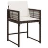 vidaXL Garden Chair Set of 4 Brown PE rattan, powder-coated steel
