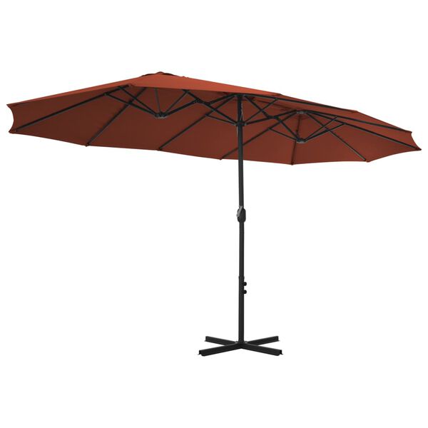 vidaXL Garden Parasol Terracotta Polyester Extra Large