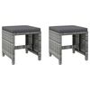 vidaXL Garden Chair and Stool Set of 4 Grey PE rattan Compact Durable