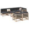 vidaXL Garden Sofa Set Natural wood Solid pine wood (untreated) Large
