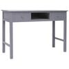 vidaXL Desk Grey Paulownia wood, Poplar wood Medium Desk Rectangular