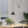 vidaXL Pendant Lamp Gloss black outside, White inside Metal Medium