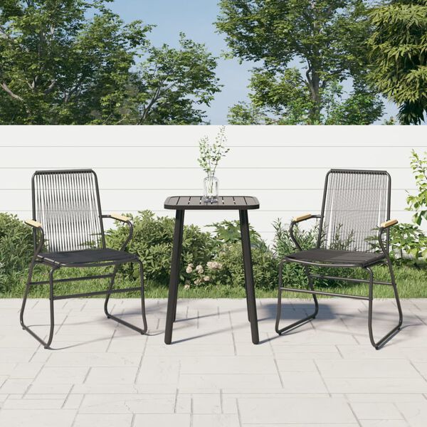 vidaXL Garden Chair Set of 2 Black