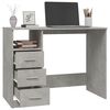vidaXL Desk Concrete Grey Engineered Wood 40.2 in x 19.7 in x 29.9 in