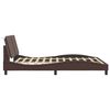 vidaXL Bed Frame Brown Faux leather, metal, solid pine wood, plywood