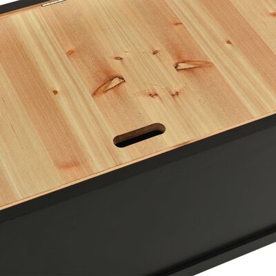 vidaXL Bench Black 42.1"x17.7"x29.7" Solid Wood Fir