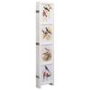 vidaXL 5-Panel Room Divider White 68.9"x65" Bird