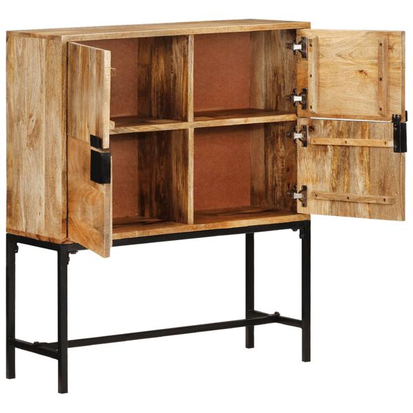 vidaXL Highboard Rough mango wood, black