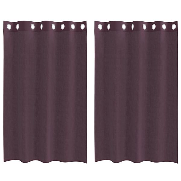 vidaXL Voile Curtains with Grommets 2 pcs Purple 55.1x68.9"