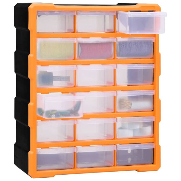 vidaXL Multi-drawer Organizer with 18 Middle Drawers 15"x6.3"x18.5"
