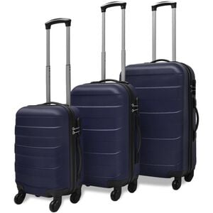 vidaXL Three Piece Hardcase Trolley Set Blue 17.9"/21.7"/26"