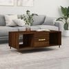 vidaXL Coffee Table Brown Oak Engineered Wood, Iron Medium Coffee Table