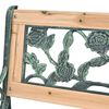 vidaXL Garden Bench Natural wood with green Wood, Wrought Iron, PVC 48 in