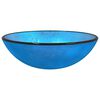 vidaXL Basin Tempered Glass 16.5x5.5" Blue