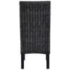 vidaXL Dining Chairs 6 pcs Black Kubu Rattan and Mango Wood