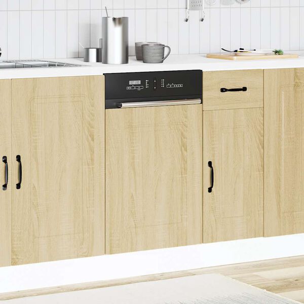 vidaXL Dishwasher Panel Sonoma oak Engineered wood 17.7 x 0.6 x 26.4 in