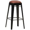 vidaXL Bar Stool Set of 4 Black and dark brown