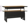 vidaXL Garden Table Black Solid Acacia wood Medium Height-Adjustable