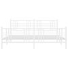 vidaXL Bed Frame White Steel 78.7x78.7 in Bed Frame Rectangular