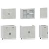 vidaXL Kitchen Cabinet Set Concrete Grey Engineered Wood & Glass