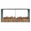 vidaXL Garden Log Storage Shed Galvanized Steel 129.9"x36.2"x60.2" Green