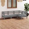 vidaXL Garden Lounge Set Gray Solid pine wood Medium Modular